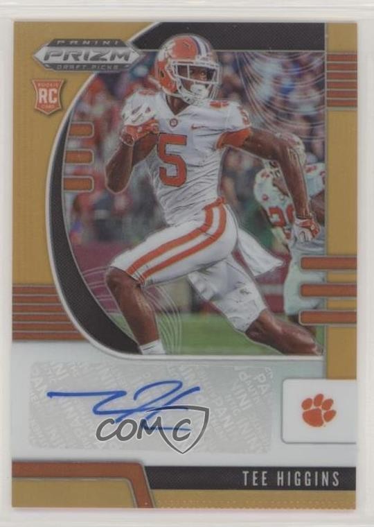 2020 Panini Prizm Draft Picks Rookies Neon Orange /149 Tee Higgins #107 Auto 0u1