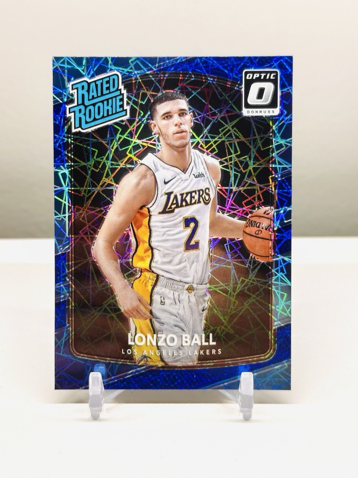 2017-18 Panini Donruss Optic Rated Blue Velocity Prizm Lonzo Ball #199 Rookie RC