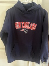 NFL Team Apparel Youth Hoodie New England Patriots Navy YOUTH LARGE 14/16 Reebok