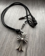 Chrome Hearts Cross Pendant Necklace Braided ...