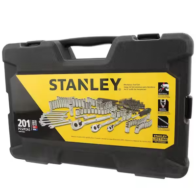 #ad Stanley 201 PC Mechanics Tool Set Sockets Wrenches Screwdriver Durable Case NEW $81.69