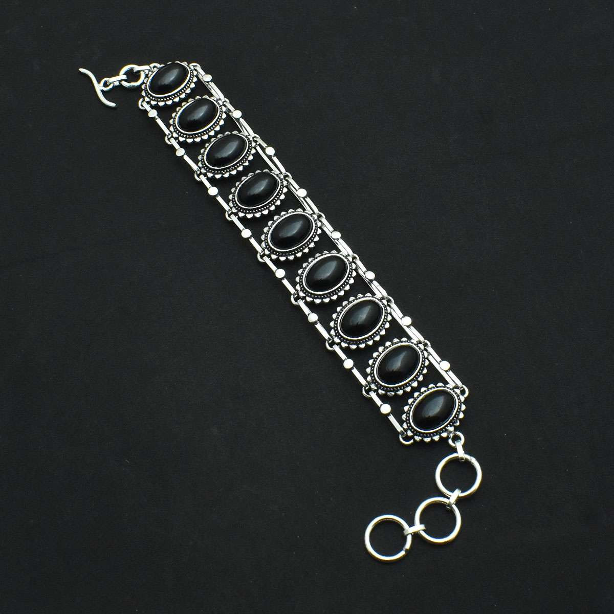 Stylish Black Onyx Gemstone Handmade Bracelet for Valentine’s Day Gift 51 Gms AB 68367