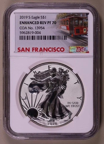 Photo of a 2019-S American Silver Eagle from an eBay listing that sold on Jul 22, 2026