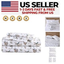 Cozy Queen Size Flannel Sheets Set - Anti-Pilling, Wrinkle Resistant Design