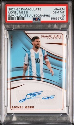 Lionel Messi 2024 Panini Immaculate Auto /25 Autograph PSA 10 🐐📈💎 Pop 1