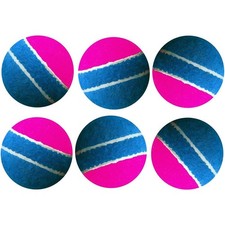 Pack of 6pc Cricket Practice Tennis Ball set (Pink/Blue) Center Seam