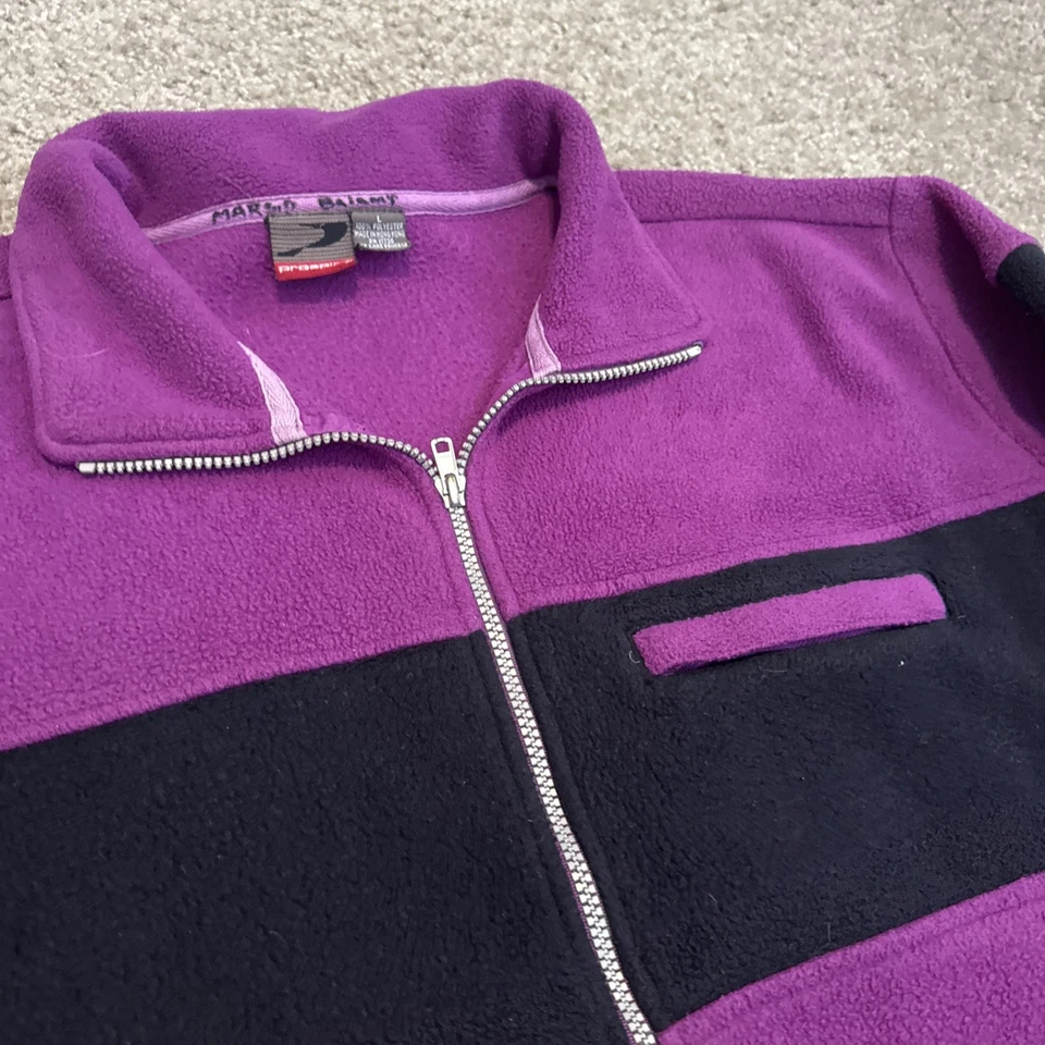 Chaqueta Grande Vintage Años 90 Púrpura Negra Polar Pro Spirit Cremallera Completa Foto 3 de 4