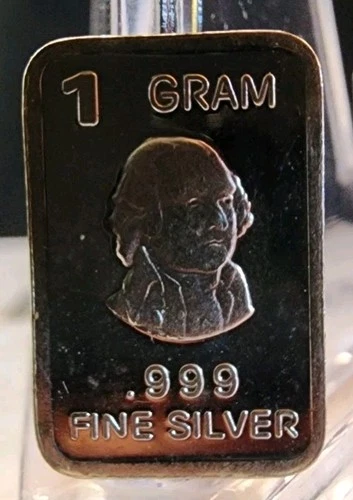 1 Gram .999 Fine Silver Art Bar Ingot. Washington. Fun & Unique Way To Invest.