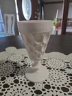 Vintage Single Jeanette Shell Pink Milk Glass Parfait Thumbprint Goblet