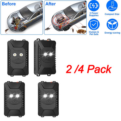 2/4Pack Under Hood Ultrasonic Rodent Repeller - Keeps Cats & Rats Out of Cars