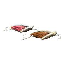 NOS Reef Runner Cicada Blade Lures Lot of 2 Red & Orange Bug-Like Vibration