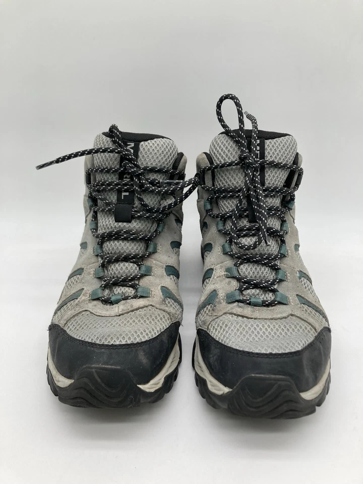 Merrell Men’s Size 10 Oakcreek Mid Waterproof Gray & Blue Hiking Boots - Image 2 of 4