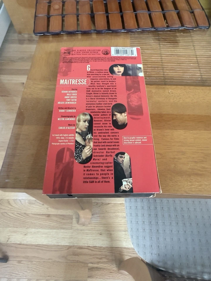 Very Rare, mint VHS Copy Of Maitresse By Barbet Schroeder. - Image 3 of 4