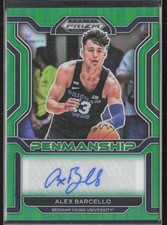 2022 Prizm Draft Alex Barcello College Penmanship Green BYU Cougars Auto (B3)