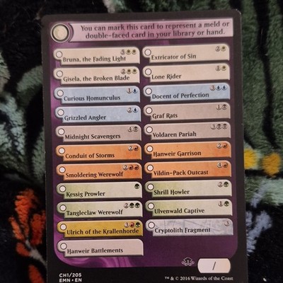 MTG: Eldritch Moon Checklist Card CH1/205 Proxy for Double-Faced or Meld cards