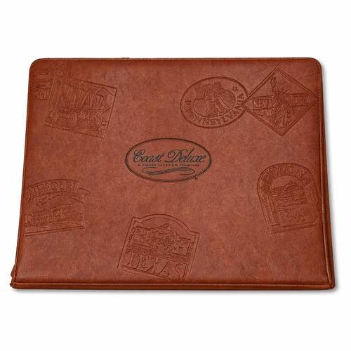VTG Coast Deluxe Vacation Binder Portfolio 'Pleather' Zipper 16x12" EXC COND NYC