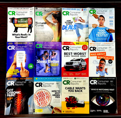 Lot of 12  Consumer Reports  Magazines  2018 - 2019 Pain Cures Cars Meats  #2