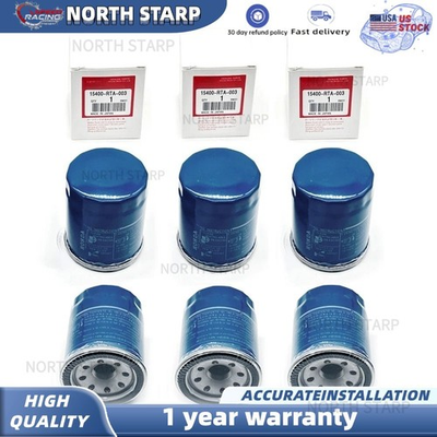 #ad #ad 6x Genuine OEM Honda Oil Filters w Gaskets MADE IN JAPAN 15400 RTA 003 JDM NEW $37.54