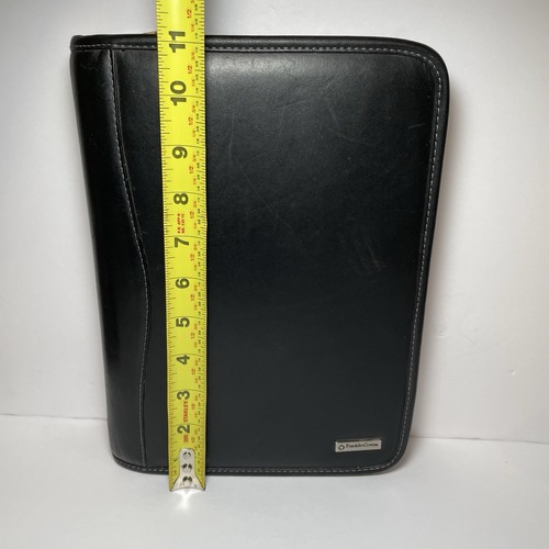 Franklin Covey Classic Black Leather 7-ring Binder Zipper Planner / Portfolio - Picture 11 of 13