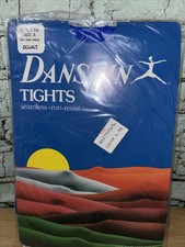 Vtg Danskin Tights Style 69 Size A Cobalt Blue Seamless Run Resistant Nylons