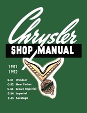 1951 1952 Chrysler Imperial New Yorker Shop Service Repair Manual Book Guide Oem