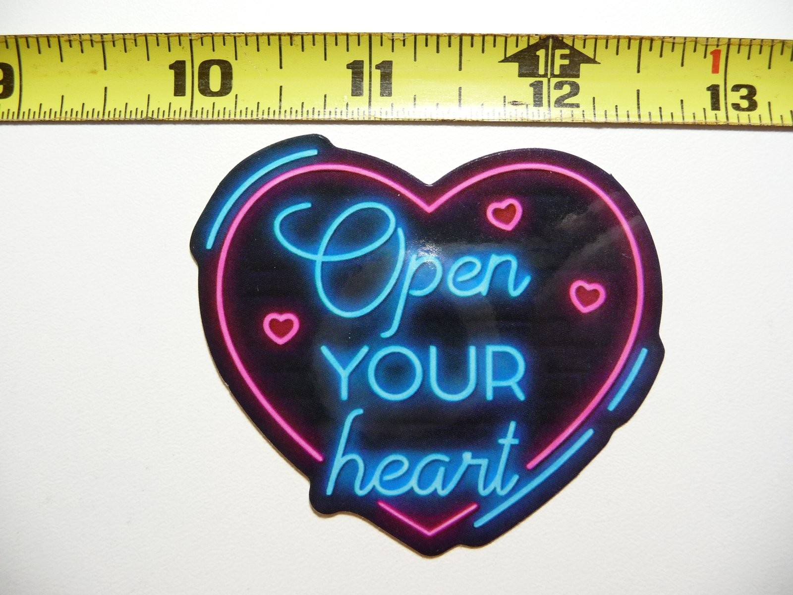 Neon Motivational Open Your Heart Sticker Decal Positive Vibes