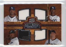 2008 Ballpark Collection Quad Swatch Memorabilia Carl Crawford BJ Upton #248 4f5