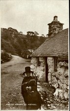 Arthog Wales Native Welsh Woman Hat c1915 Real Photo Vintage Postcard