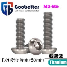 Tornillos de cabeza de botón M2 M2.5 M3 M4 M5 M6 TITANIO pernos de enchufe Allen Ti GR2
