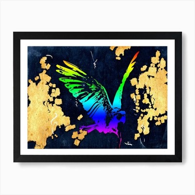 Parrot Art Illustration In Painting Framed Wall Art Poster Canvas Print Picture