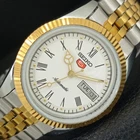 AUTOMATIC VINTAGE REFURBISHED SEIKO 5 JAPAN MENS WHITE DIAL WATCH a443186-1