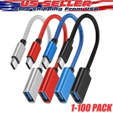 USB-C Type C Male to USB 3.0 Type A Female OTG Adapter Converter Cable Cord Lot