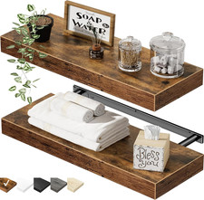 Bathroom Floating Shelves for Wall - 15.7" Wall Mounted Shelf over Toilet Farmho