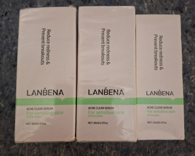 LANBENA Acne Treatment Face Serum for Sensitive Skin 2.5 oz 3-Pack Lot SPComplex