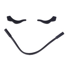 3 Sets Stretchy Silicone Eyeglass Strap Holder Black Soft Anti Slip Rope