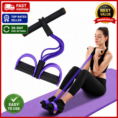 6-Tubes Foot Pedal Resistance Band Body Stretch Pull Puller Rope Yoga Exercise
