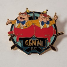 Disney Pin Zodiac Series Tweedle Dee Tweedle Dum Gemini May Alice Wonderland PA