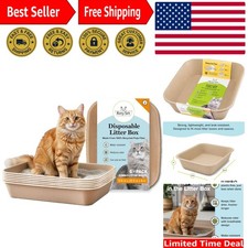 6 Count Jumbo Cat Litter Box - Effortless Disposable Design for Home  Travel