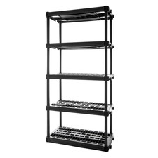 5-Shelf Heavy Duty Plastic Storage Shelves, 73 x 36 x 18 , 750lb Capacity