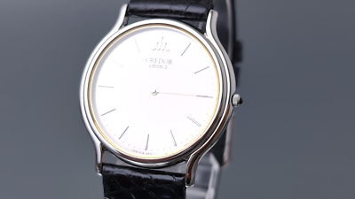 N Mint] SEIKO CREDOR 8J81-6A30 Silver Quartz Silver Dial