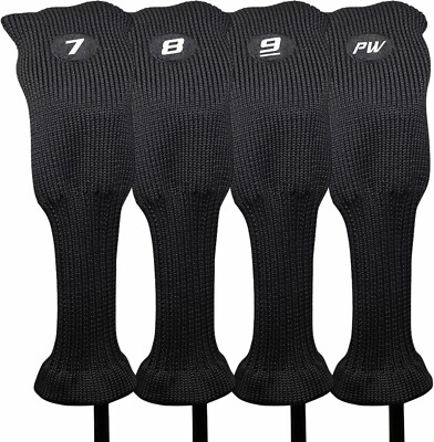 Majek Golf All Hybrid Black Acrylic #7 8 9 PW Head Covers Golf Club Set
