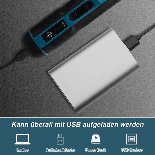 1300mAh Rechargeable Cordless Electric Screwdriver Set Adjustable Torque & Speed - Picture 12 of 22