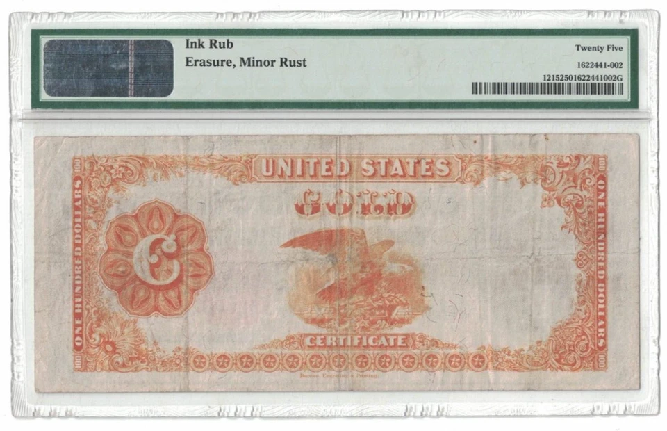 1922 $100 Dollar Gold Certificate Fr#1215 PMG 25 VF Speelman White Note H2441002 - Image 2 of 2