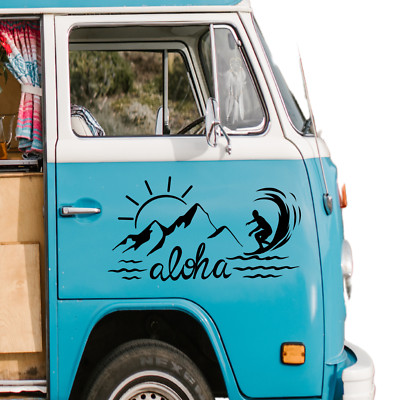 Aloha Surfer Aufkleber 20X10 cm Surf Wellen Meer Berge Sonne Strand Wohnmobil