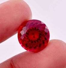 Natural Flawless Round Cut Burmese 13.65 Ct Red Ruby Certified Loose Gemstone