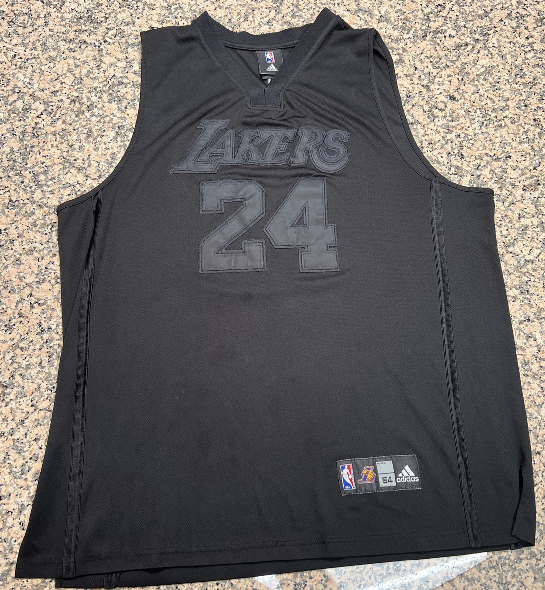 NBA Adidas Full Blackout Los Angeles Lakers Kobe Bryant #24