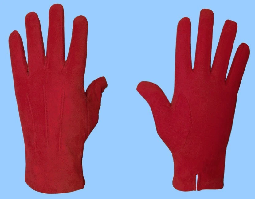 NEW MENS size 10 or 2XL GENUINE RED SUEDE LEATHER GLOVES with CASHMERE LINING