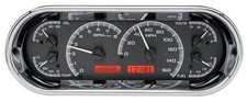 Dakota Digital Universal Oval Analog Gauges System Black Alloy Red Vhx-1018-k-r