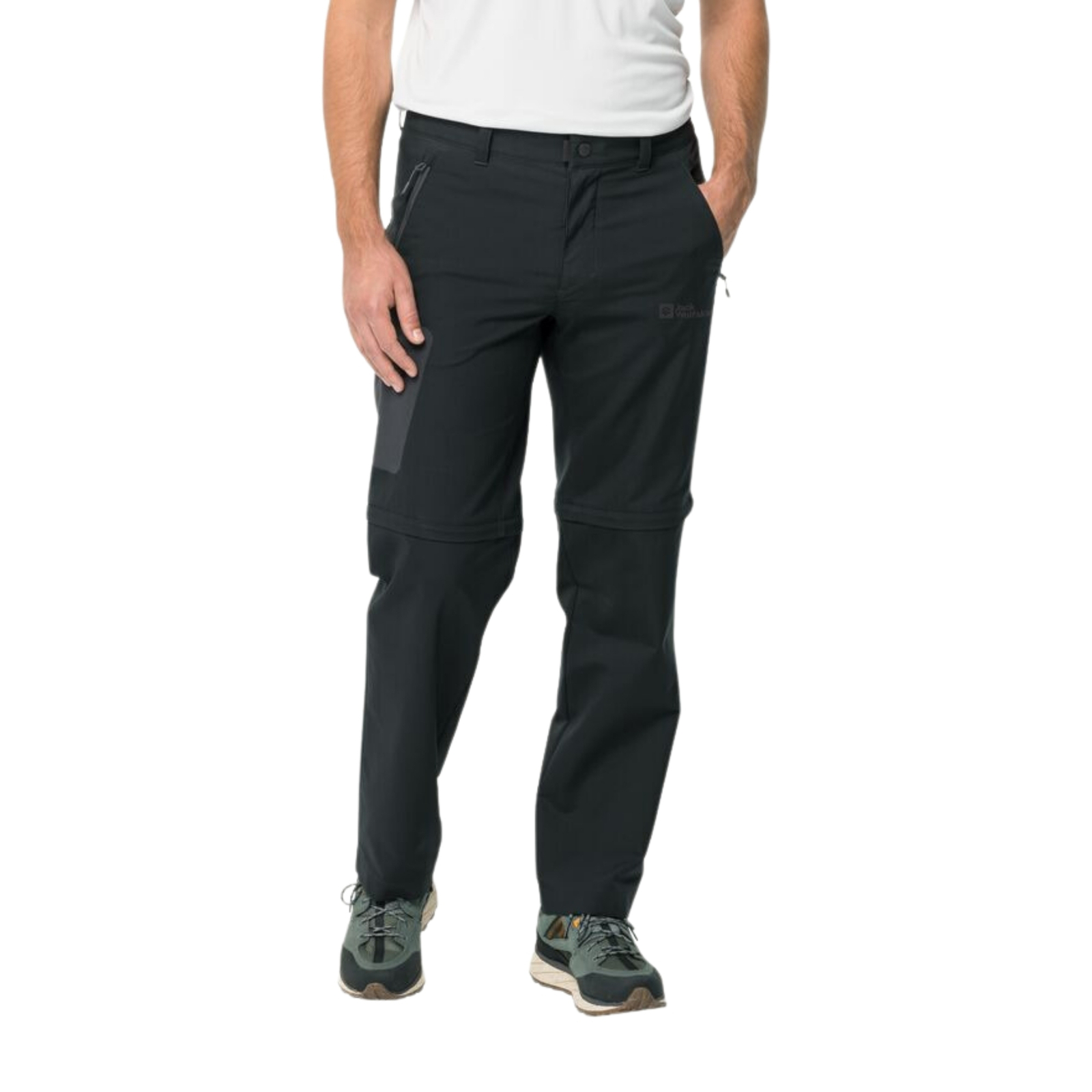 Jack Wolfskin Pantalone da Uomo Active Track Zip Off Antracite Taglia 46 Codi...