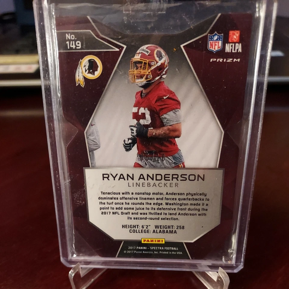 RYAN ANDERSON 2017 PANINI SPECTRA NEON PINK DIE CUT ROOKIE PRIZM RC #05/10 - Image 2 of 3